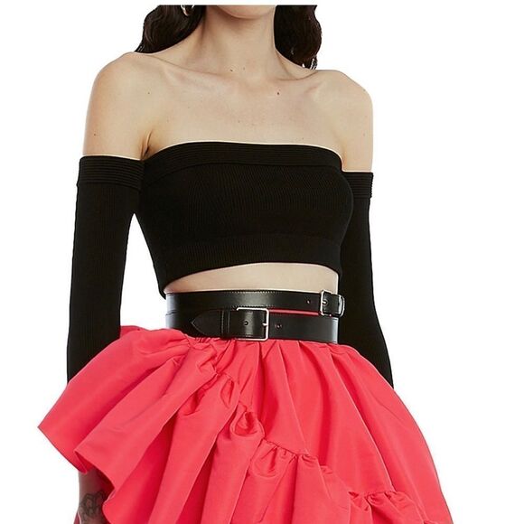 Alexander McQueen Off-The-Shoulder Crop Top size XL - Picture 2 of 12